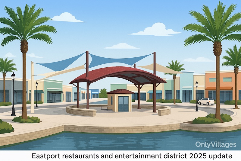 Eastport restaurants and entertainment district in The Villages — 2025 update with new dining, shops, and Sunset Island.