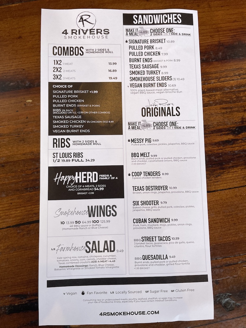 Closer look at BBQ menu choices