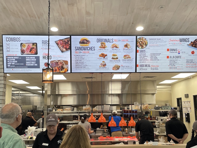 Menu board with BBQ options