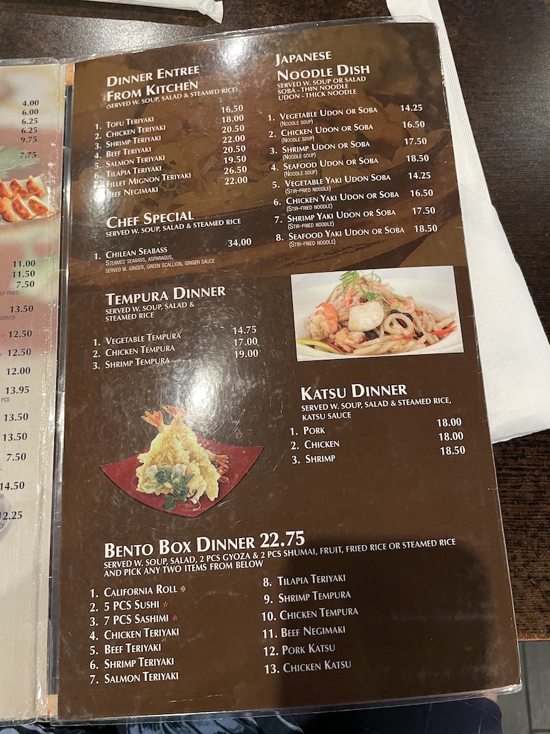 Sakura Lady Lake menu page 5 — sushi combinations and house rolls