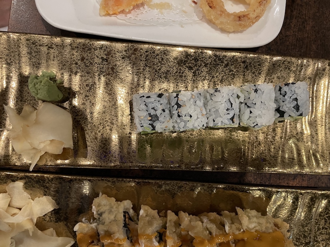 Fresh sushi rolls at Sakura Japanese Restaurant