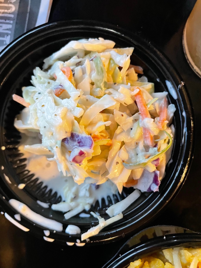 Coleslaw side dish at County Line Smokehouse Weirsdale