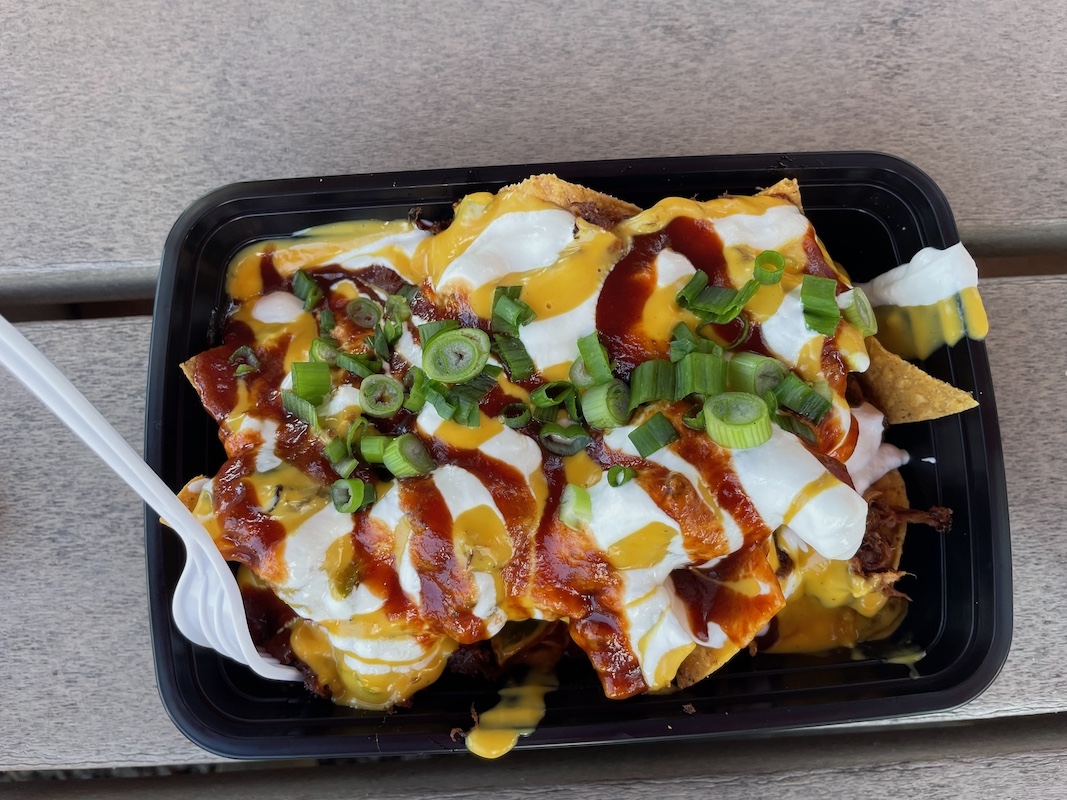 Pulled pork nachos at Edna’s on the Green in The Villages