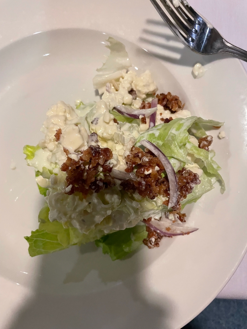 Wedge salad at Prima restaurant Brownwood