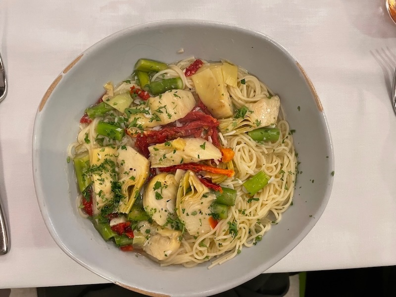 Pasta Milano with vegetables at Bella Vita Italian Steakhouse