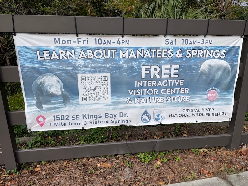 Crystal River National Wildlife Refuge sign near Three Sisters Springs