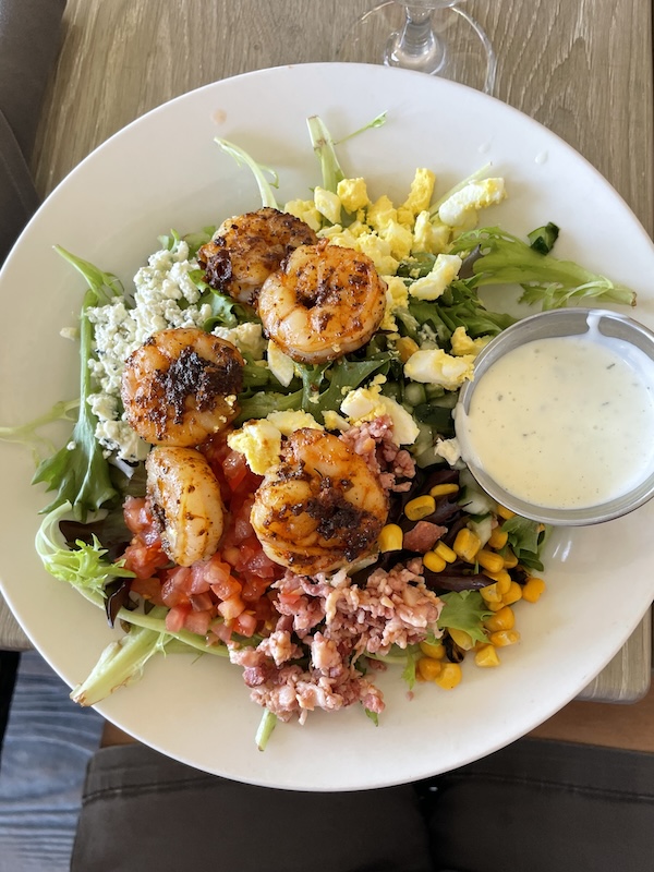 Shrimp Cobb salad at Evans Prairie Country Club