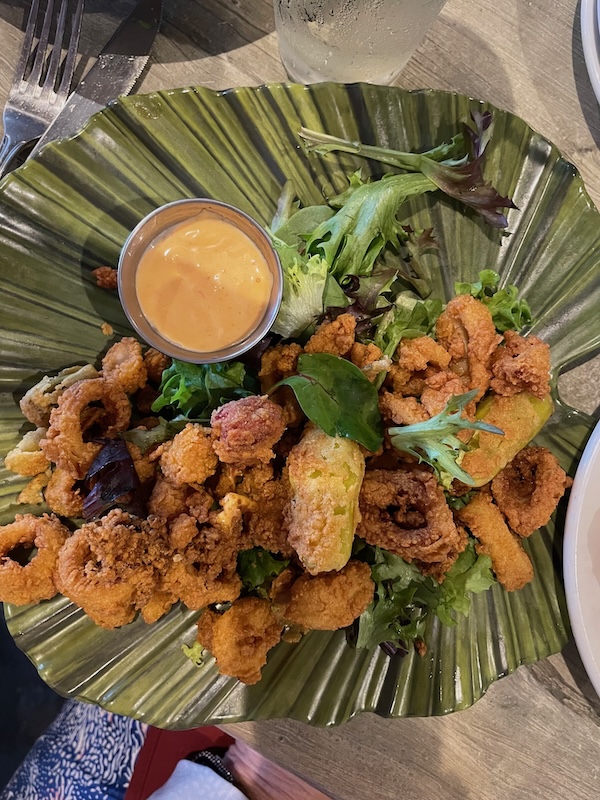 Fried calamari appetizer at Havana Country Club