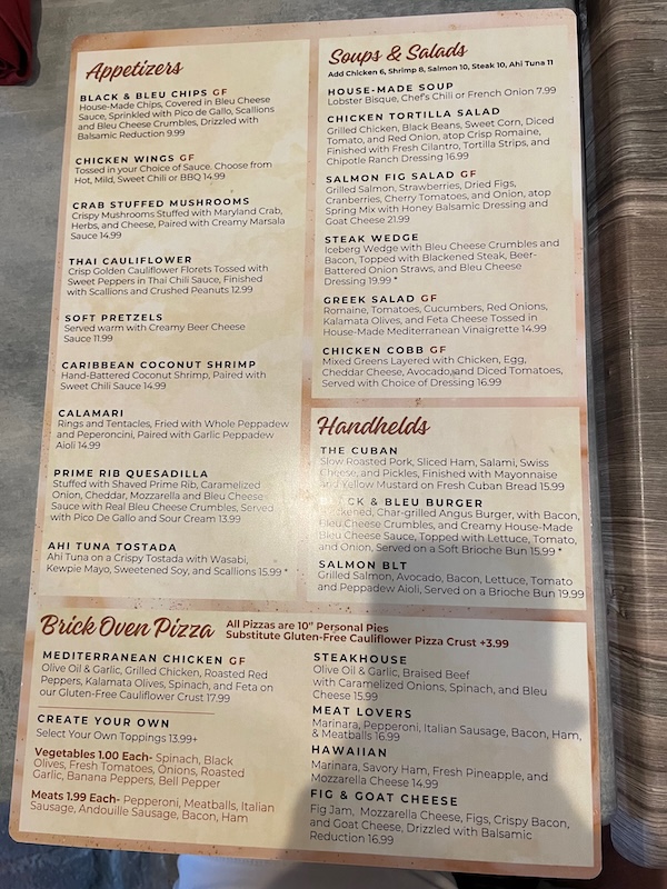 Havana Country Club starters and appetizers menu February 2026