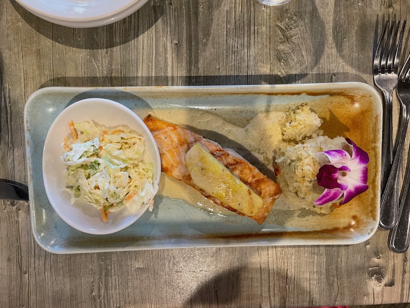 Salmon beurre blanc entree at Havana Country Club