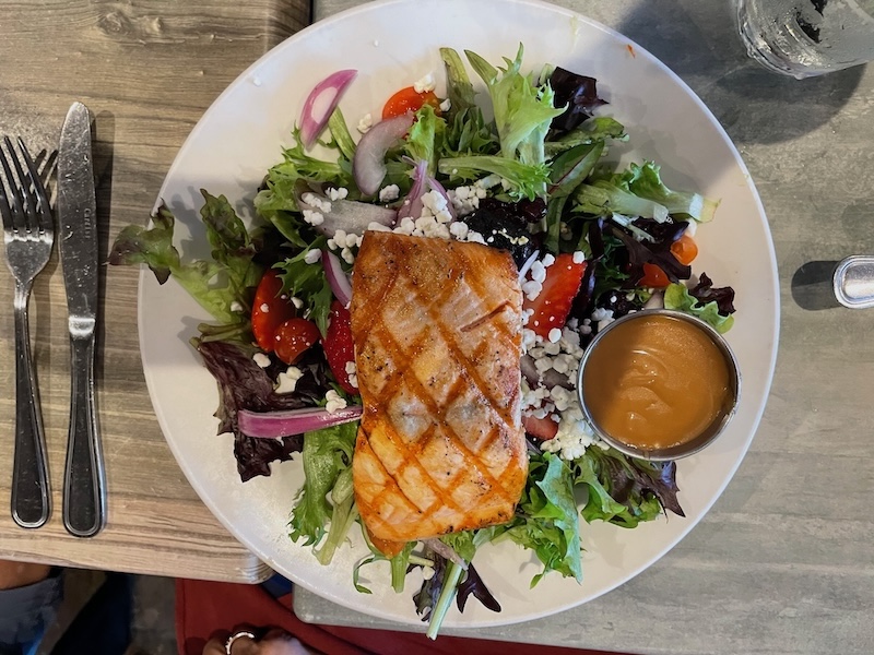 Salmon fig salad at Havana Country Club The Villages