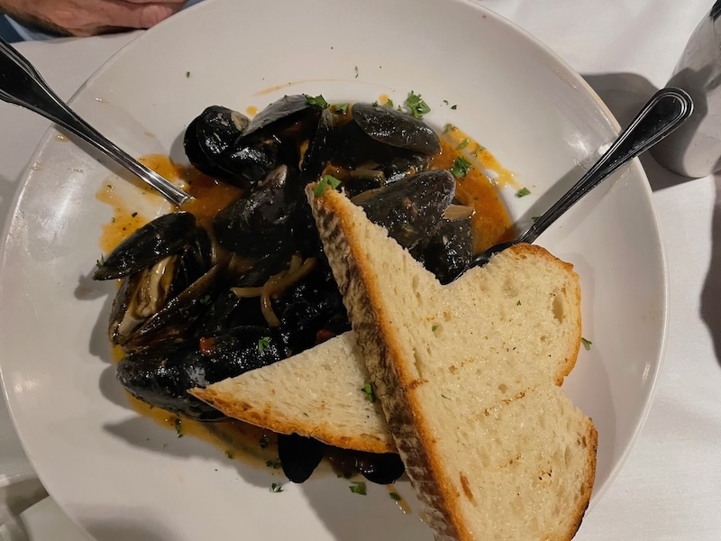 Mussels appetizer at RedSauce Lake Sumter Landing The Villages