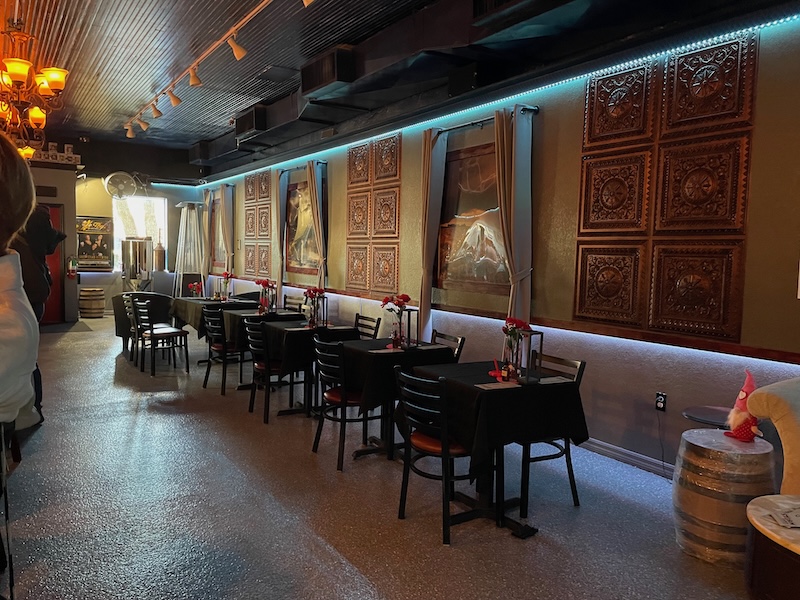 Interior bar area at Storm Distillery during a guided tasting