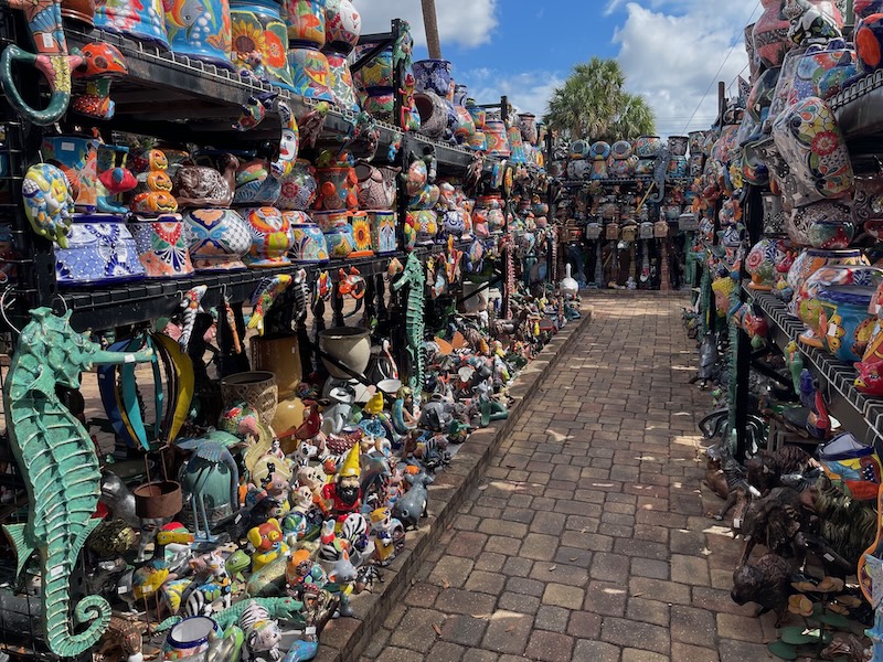 Ceramic figures and small yard art at Barberville Yard Art