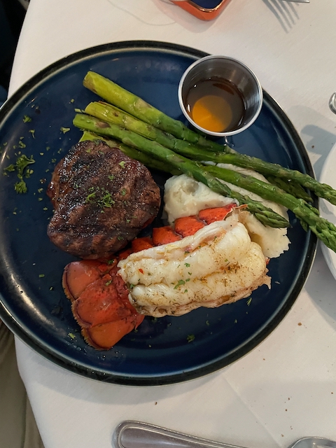 Filet and lobster at Nancy Lopez Legacy Restaurant