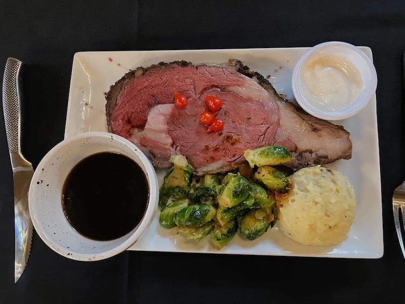 Prime rib with sides