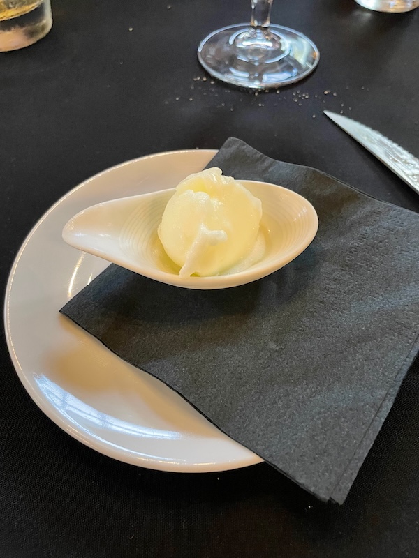 Sherbet palate cleanser served between courses