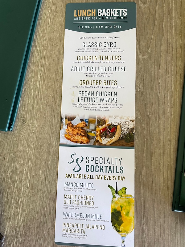 Lunch basket specials at Evans Prairie Country Club