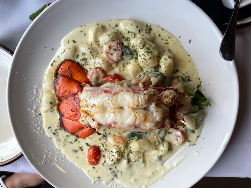 Shrimp and lobster tail gnocchi with creamy lobster sauce