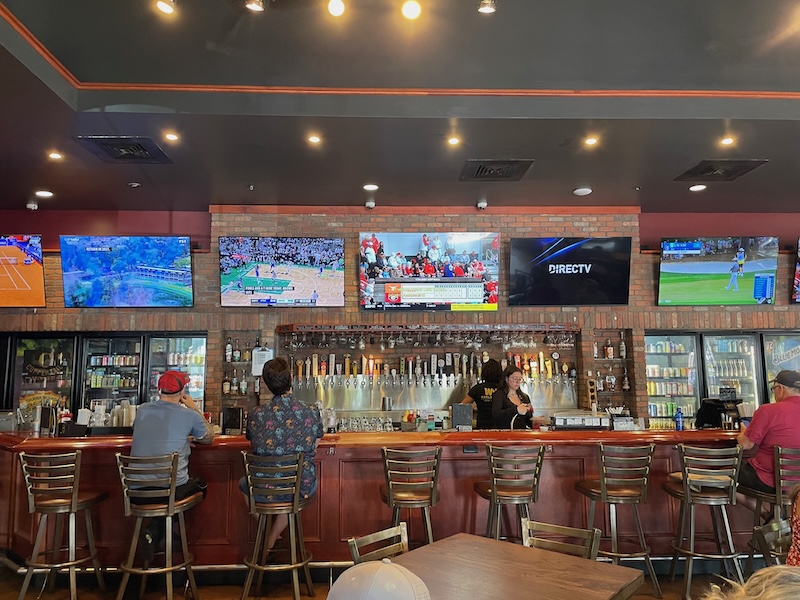 World of Beer bar area with TVs and seating