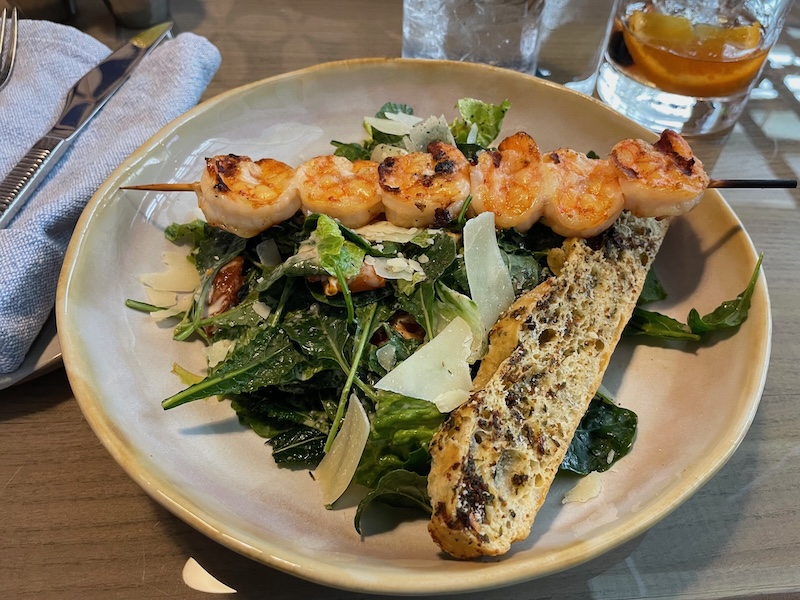 Shrimp kale Caesar salad