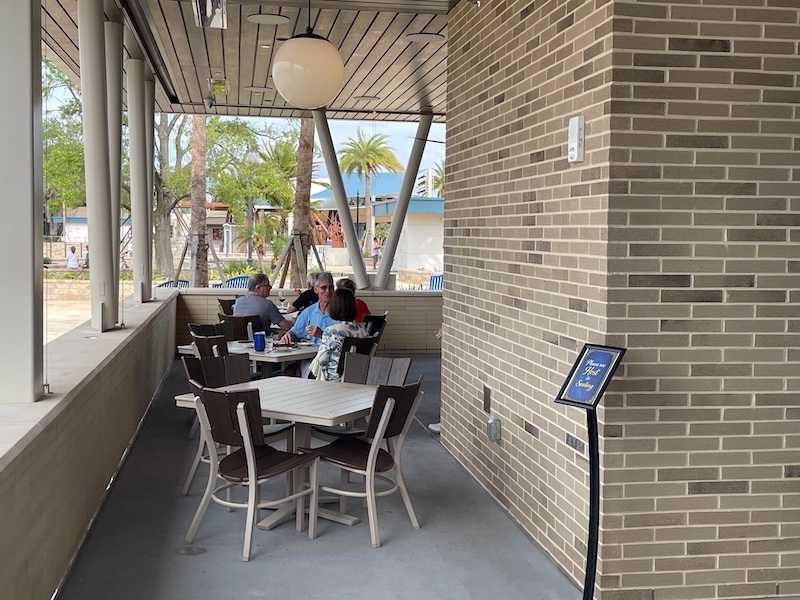 Outdoor patio at Yamas Eastport