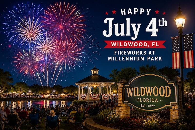 Fourth of July fireworks celebration in Wildwood Florida