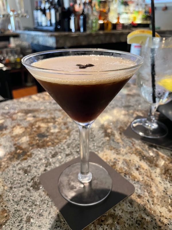 Chocolate espresso martini served with brunch