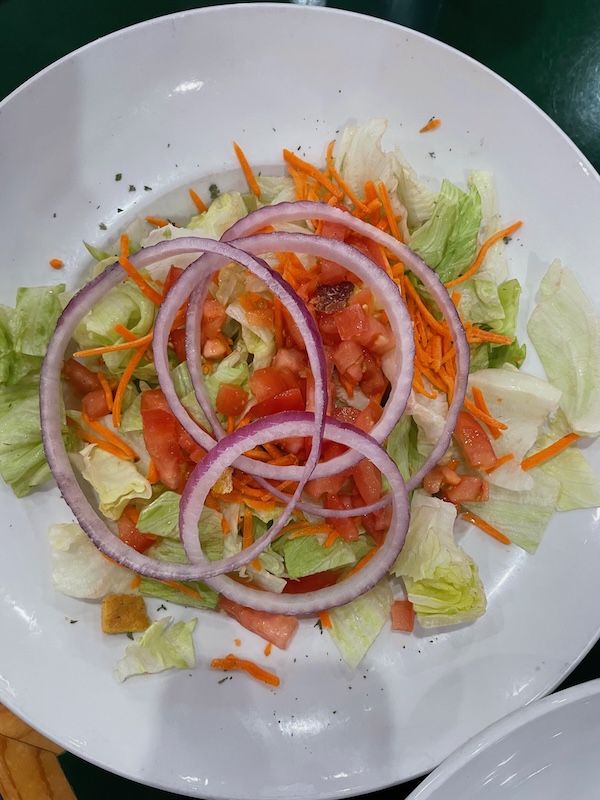 Simple house salad served as a lighter starter