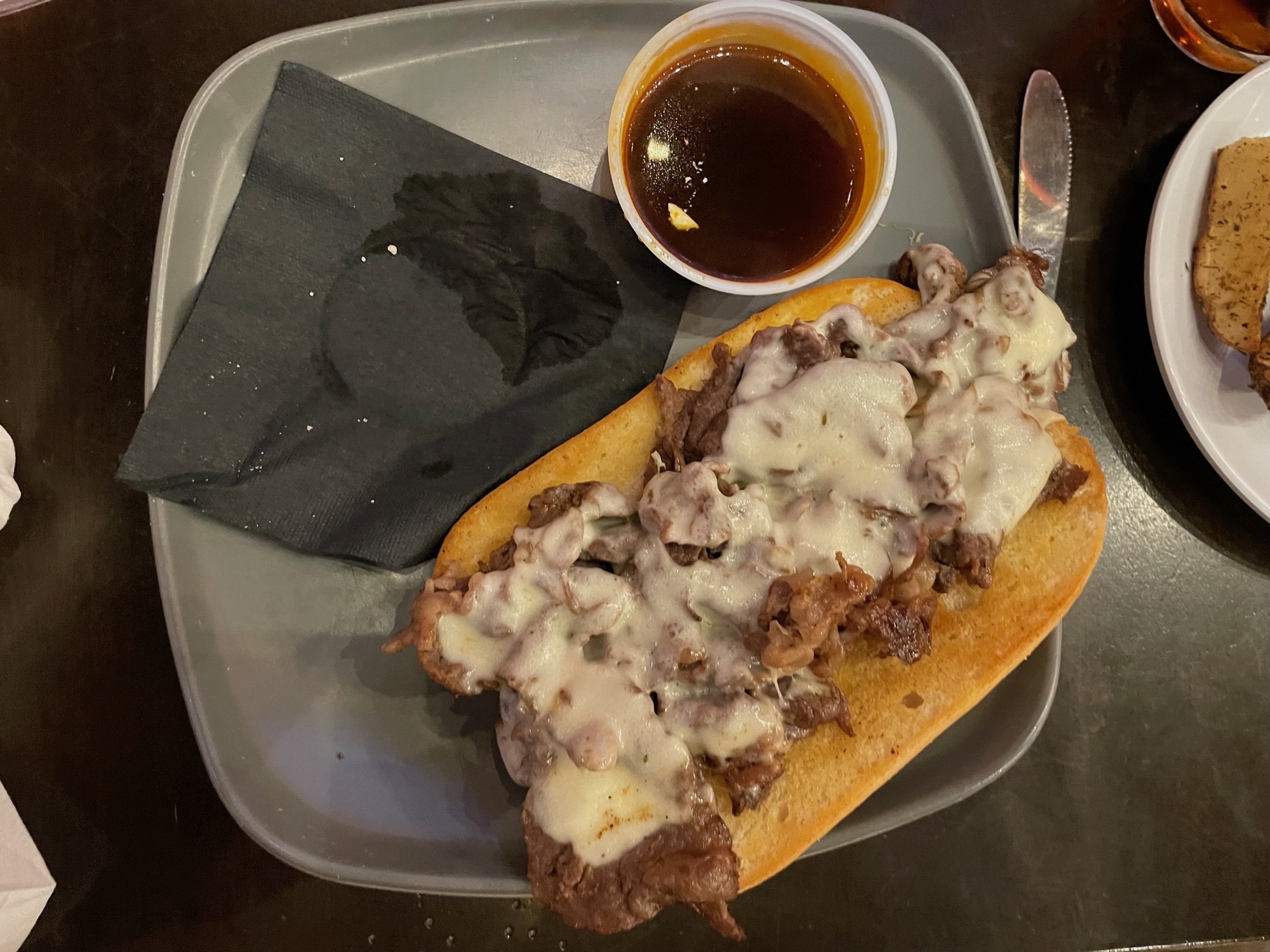 Cheesesteak sandwich at Flying Boat Tap Room