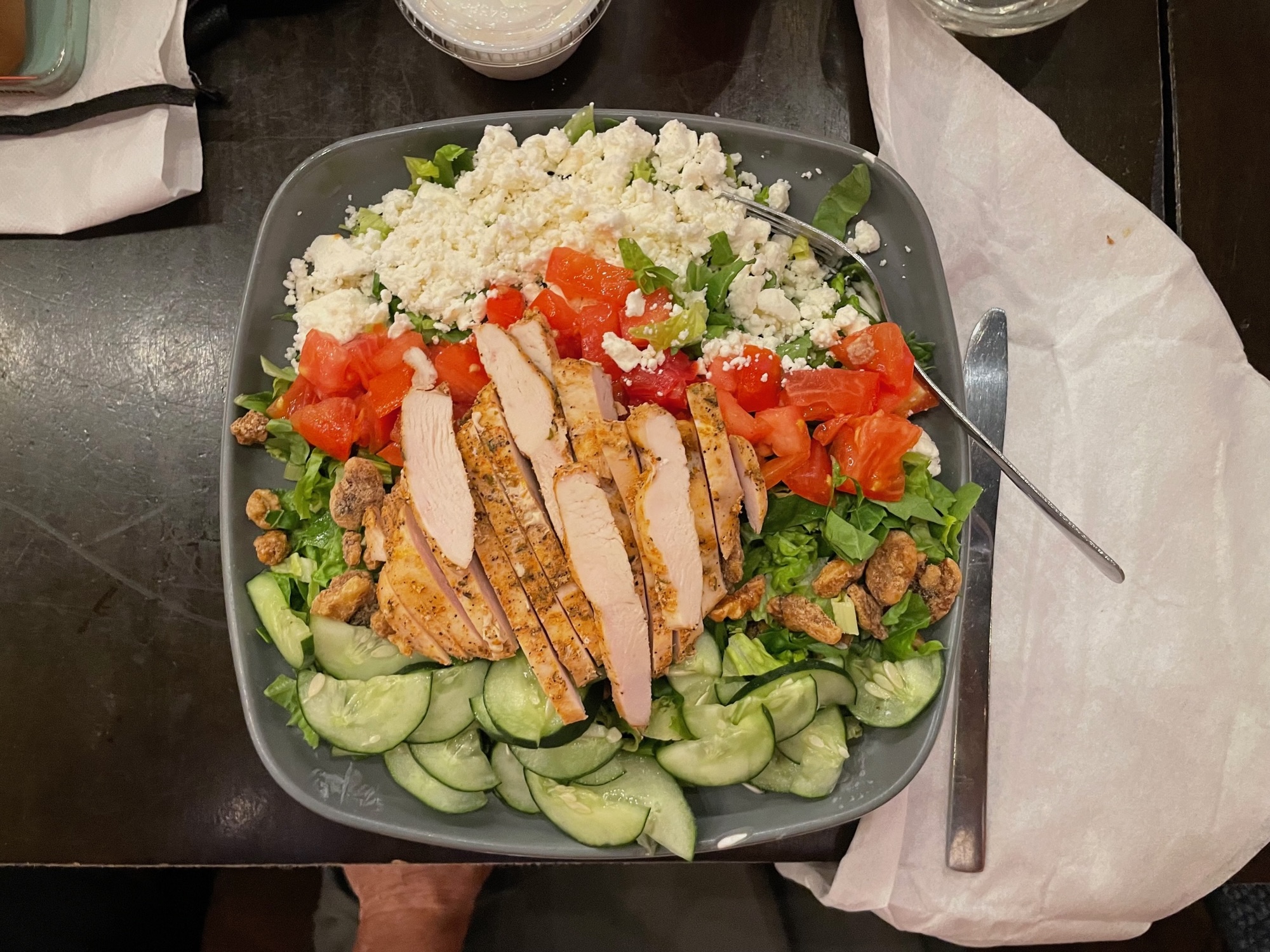 Large grilled chicken salad at Flying Boat Tap Room