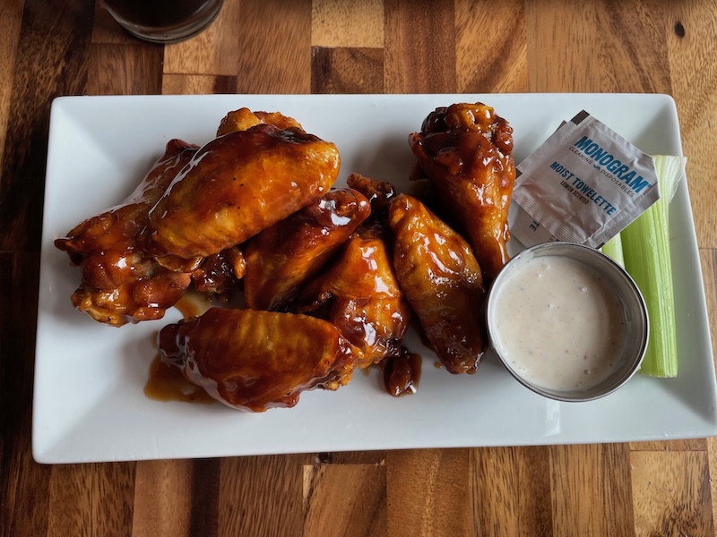 Bourbon Wings served at The Hangry Bison