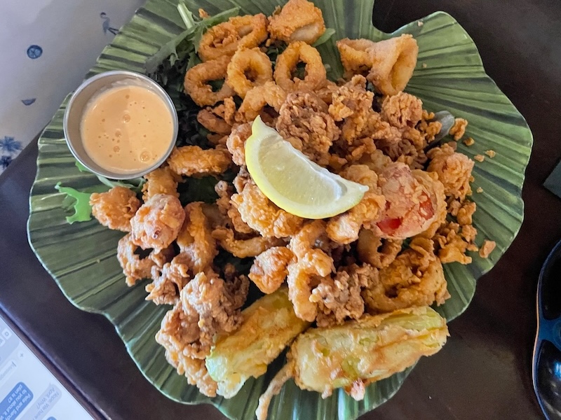 Fried calamari appetizer during our Havana Country Club dinner in The Villages