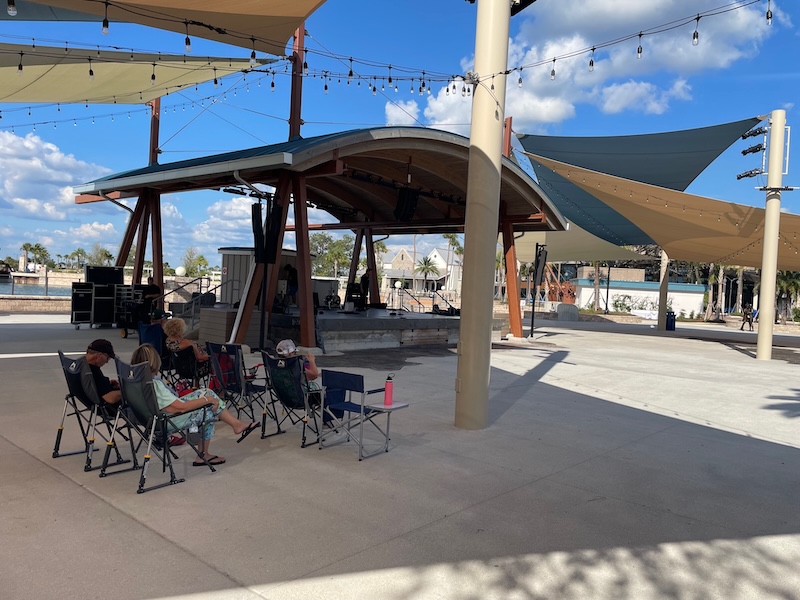People gathering at Eastport before Blond Ambition’s evening performance